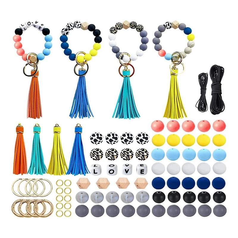 

1Set Beaded Making Kit For Bracelet Car Wristlet Keychain Leather Bracelet Making Kit For Women DIY Bracelet