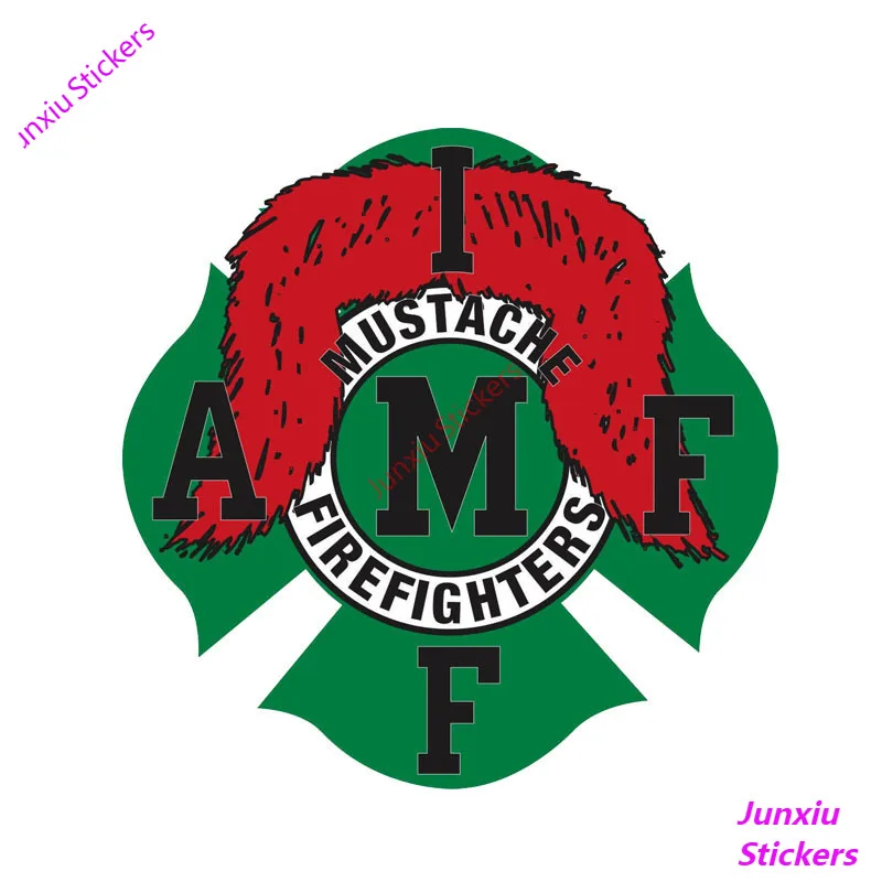 

Funny Cover Scratches Mustache Firefighter Car-Stickers for Bumper Rear Windshield Suv Decal Auto Exterior Decoration KK15*15cm