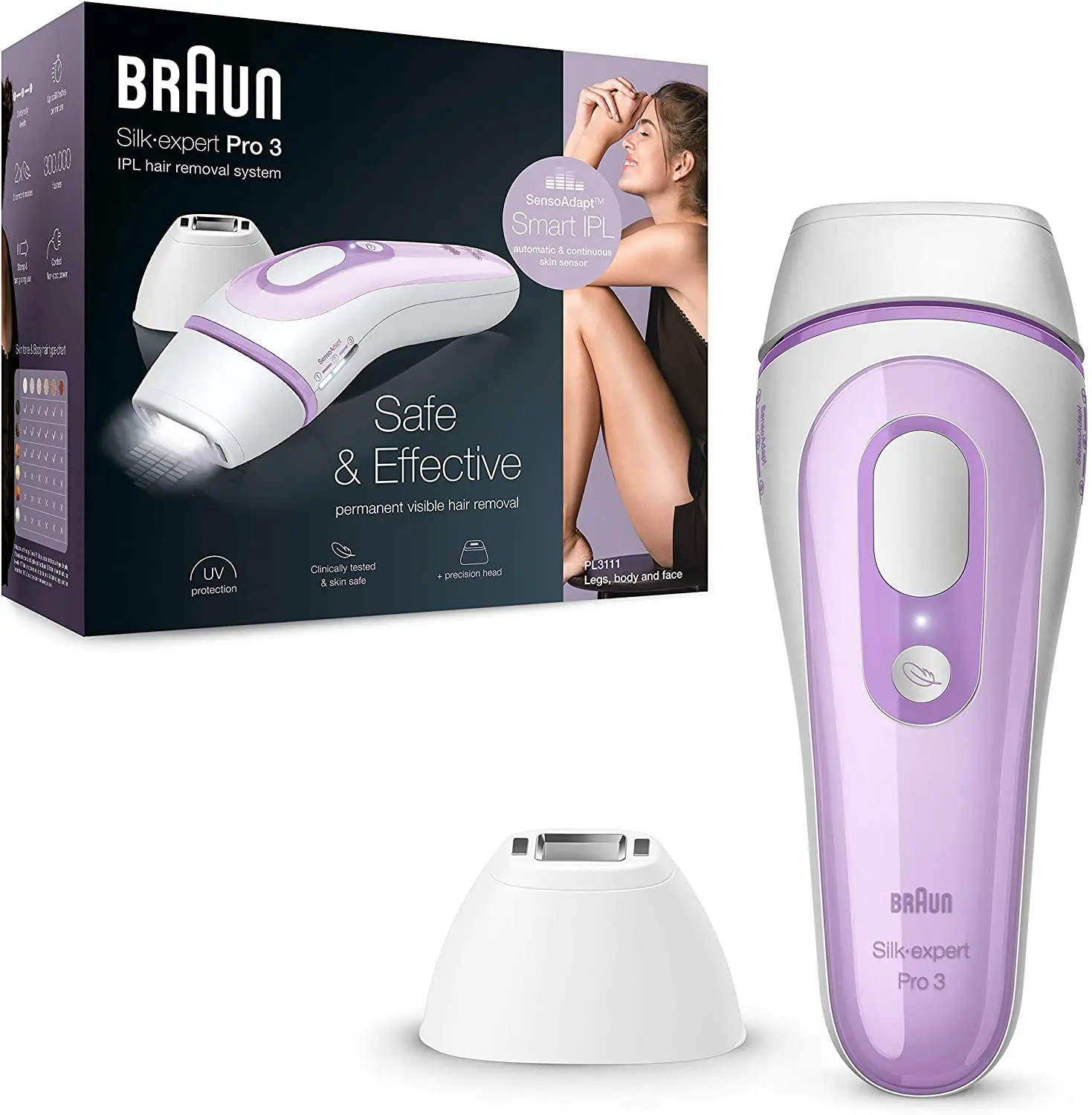 

Braun Silk · Expert Pro3 Pl3111 New Generation Ipl, hair Removal Device, Wired, laser Hair Removal 300.000 Light My Horse, hair