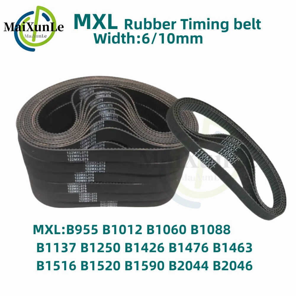 Синхронный ремень ГРМ MXL B955 B1012 B1060 B1088 B1137 B1250 B1426 B1476 B1463 B1516 B1520 B1590 B2044 B2046 ширина 6/10 мм