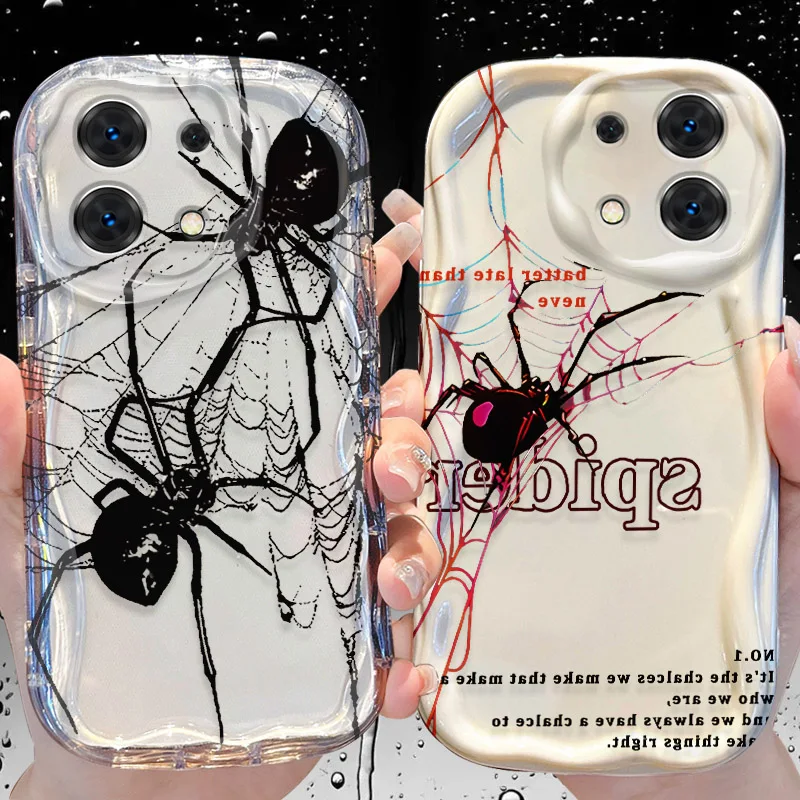 Spider Pictorial Wave Phone Case for Xiaomi Redmi Note 13 12 11 Pro Plus 4G 5G 13C 12C Turbo 12S 11S 10 9 11A 9C Silicone Cover