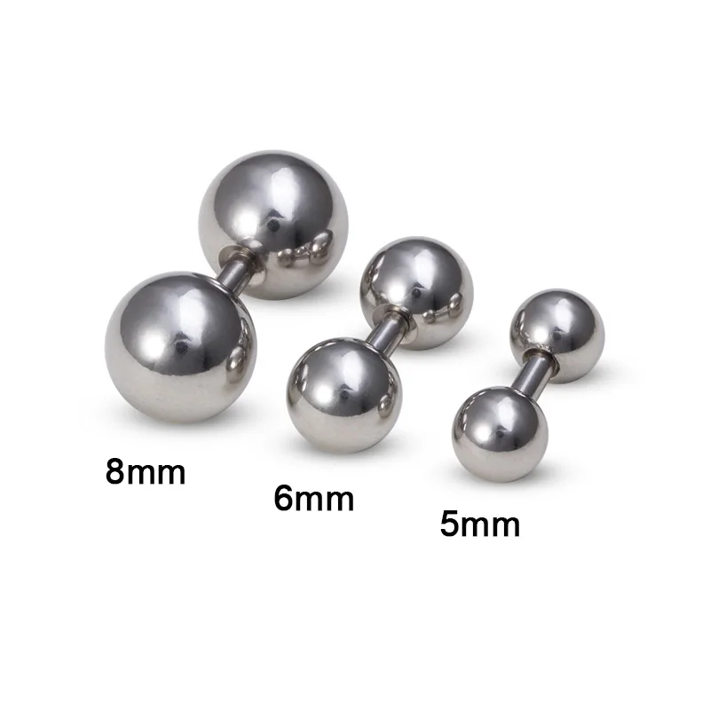 

3pcs 5-8mm Ball Stud Earrings Ear Piercing PA Ring Barbell Daith Stainless Steel Bar Cartilage Tragus Helix Body Jewelry 16G 14G