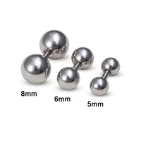 3pcs 5 8mm ball stud earrings ear piercing pa ring barbell daith stainless steel bar cartilage tragus helix body jewelry 16g 14g