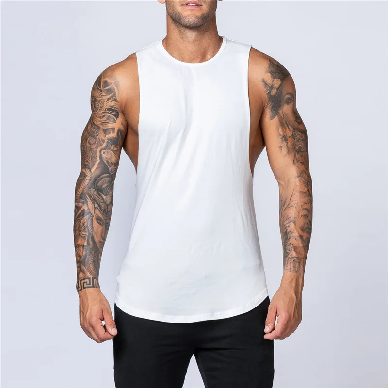 

Solid color loose vest bodybuilding fitness sleeveless vest for men