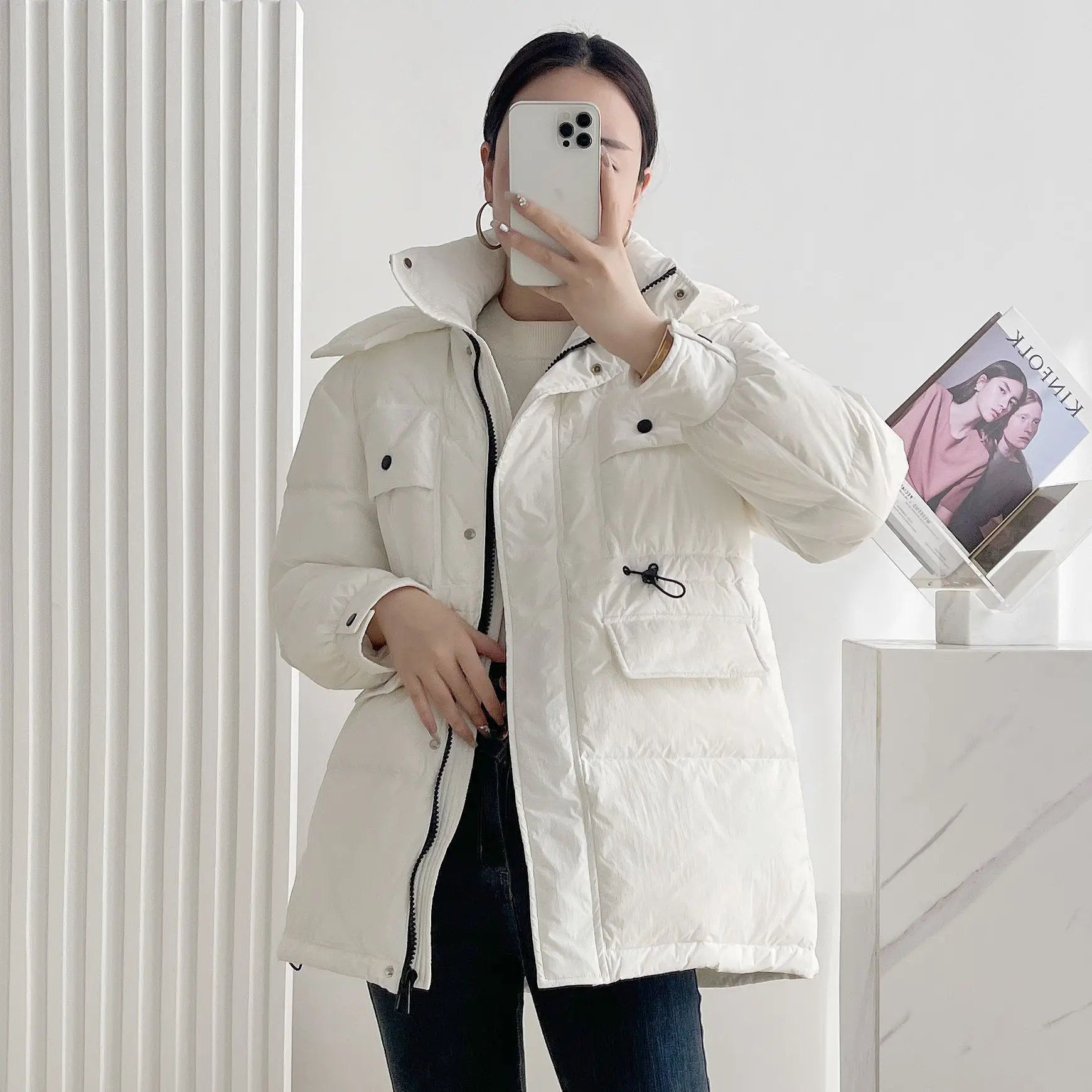 Down Jacket Female Explosive High Product Medium-Length Candy-Colored Bread Clothes 2022 Winter New Warm Light Luxury Jacket