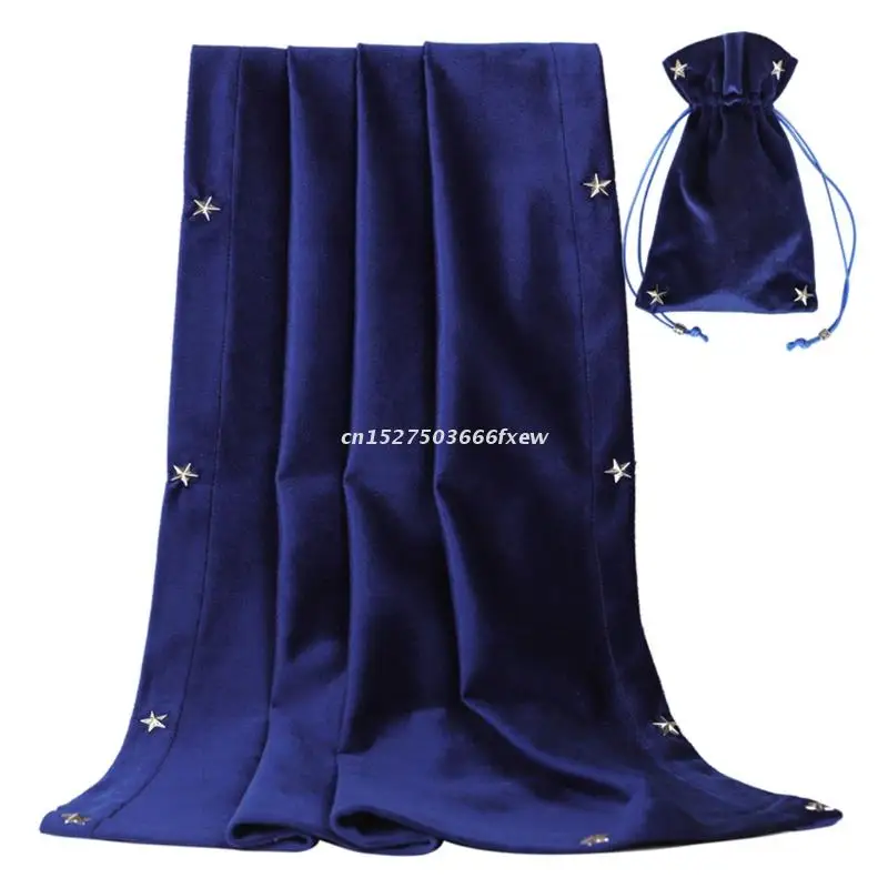

The Velvet Divination Tablecloth with Tarot Pouch Nordic Metaphysical Altar Cloth Cards Board Game Table Cover Card Mat