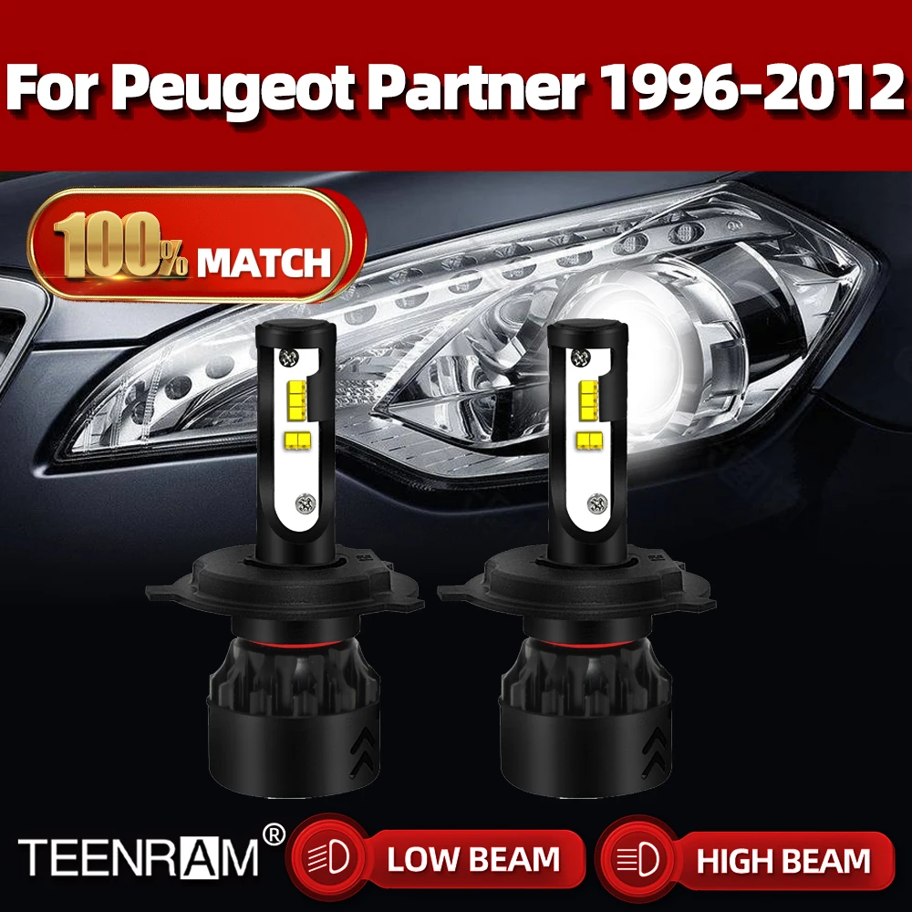

20000LM H4 LED Headlight Bulbs Canbus Car Headlamps 6000K White Auto Lamps 12V For Peugeot Partner 1996-2008 2009 2010 2011 2012
