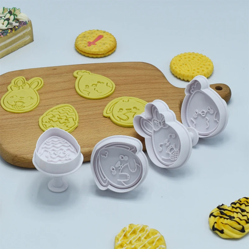 

Cartoon Plastic Molds Easter Cookie Irregular Molds Cake Decorating Molds Kitchen Supplies Baking Tools Heat-resistant Creative