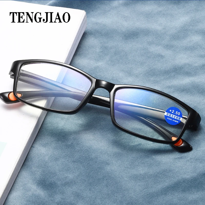 

TENGJIAO Reading Glasses Women Men TR90 Frame Anti-Blue Light Presbyopic Eyeglasses Diopter Eeywear +1.0+1.5+2.0+2.5+3.0+3.5
