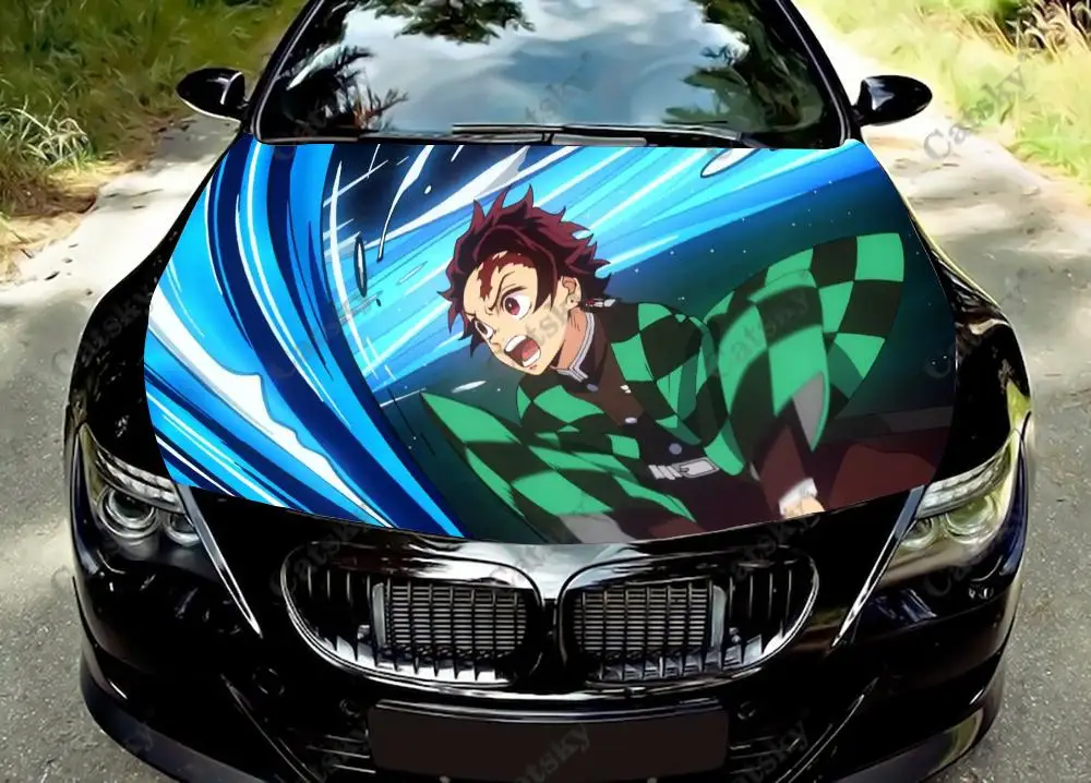 

Японское аниме, виниловая наклейка на капот автомобиля, рассекающий демонов, виниловая пленка, наклейка на крышку двигателя, наклейка, универсальная защитная пленка на капот автомобиля