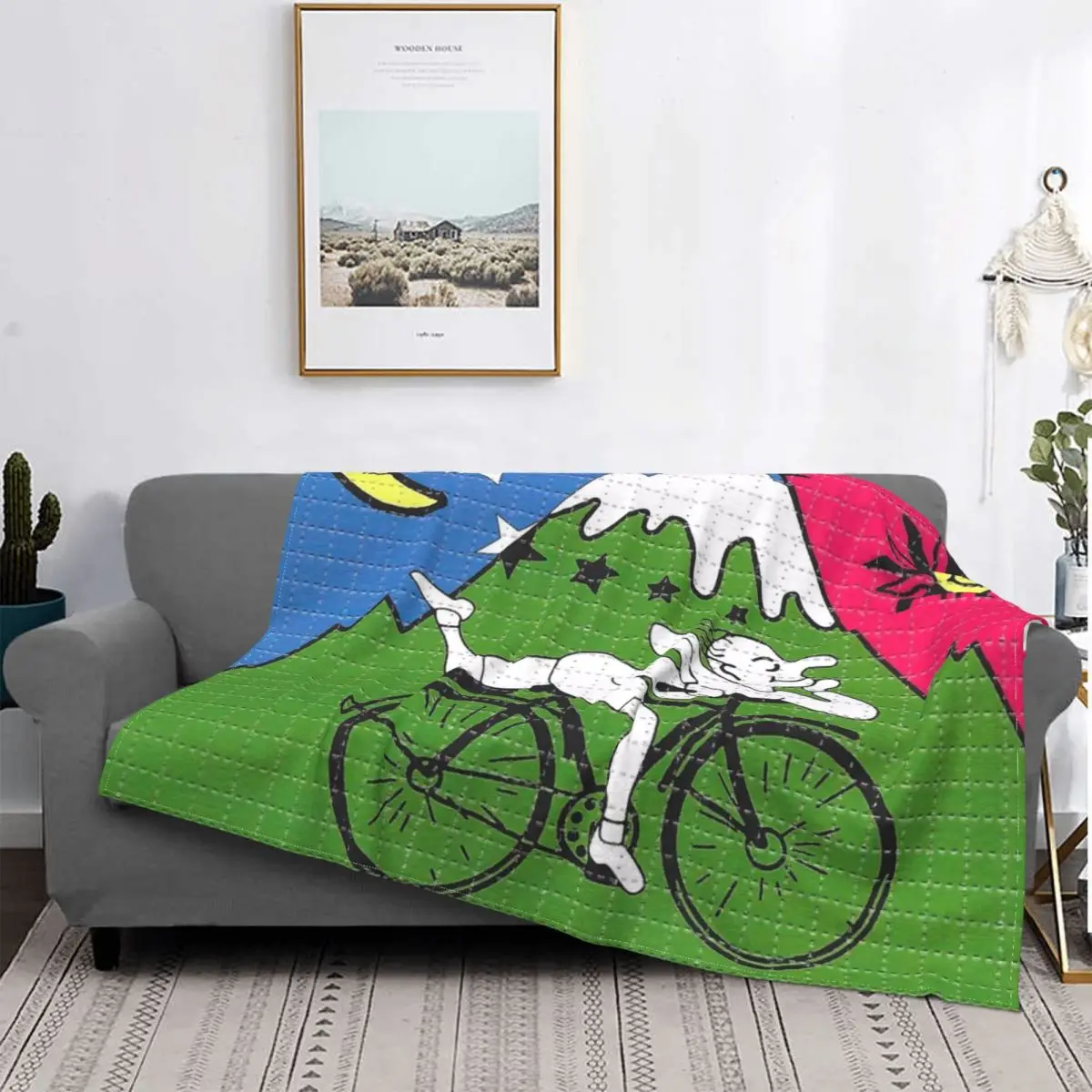 

Lsd-albert Hofmann-Manta para el día de la bicicleta, colcha para la cama, edredón a cuadros de Anime, manta con capucha y colch