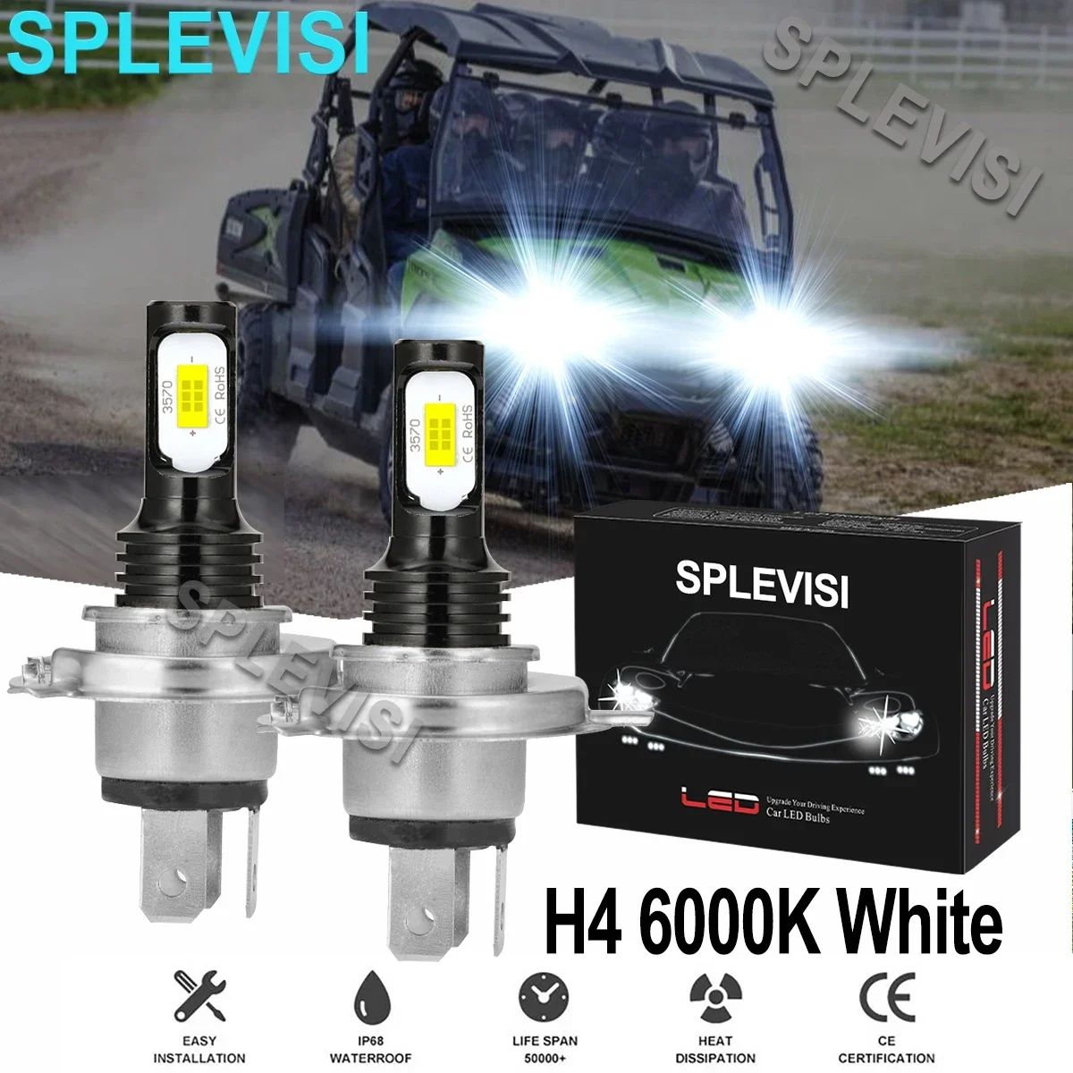 2x70 Вт белая светодиодная фара для Arctic Cat M8000 2014-2022 M7000 2015-2017 M6000 2014-2019 ATV UTV