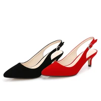 womens shoes sexy point toe supply style rear empty buckle low heel plus high heels ol pumps kitten heel shoes 35 45