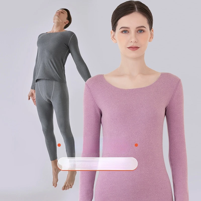 Winter Woman Sexy Thermal Underwear Fleece Set Outdoor Sport Warm Lingerie Thin Long Johns T-Shirt Heating Fitness Tight Suit