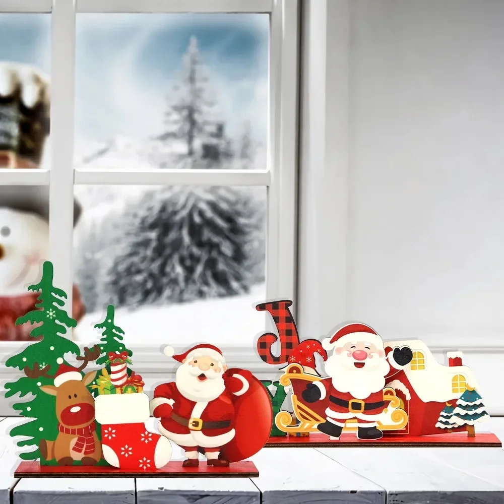 Рождественские деревянные украшения снеговик деревянная табличка Санта-Клаус