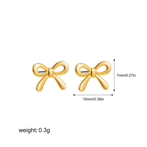 Золотые серьги-бантики onekiss