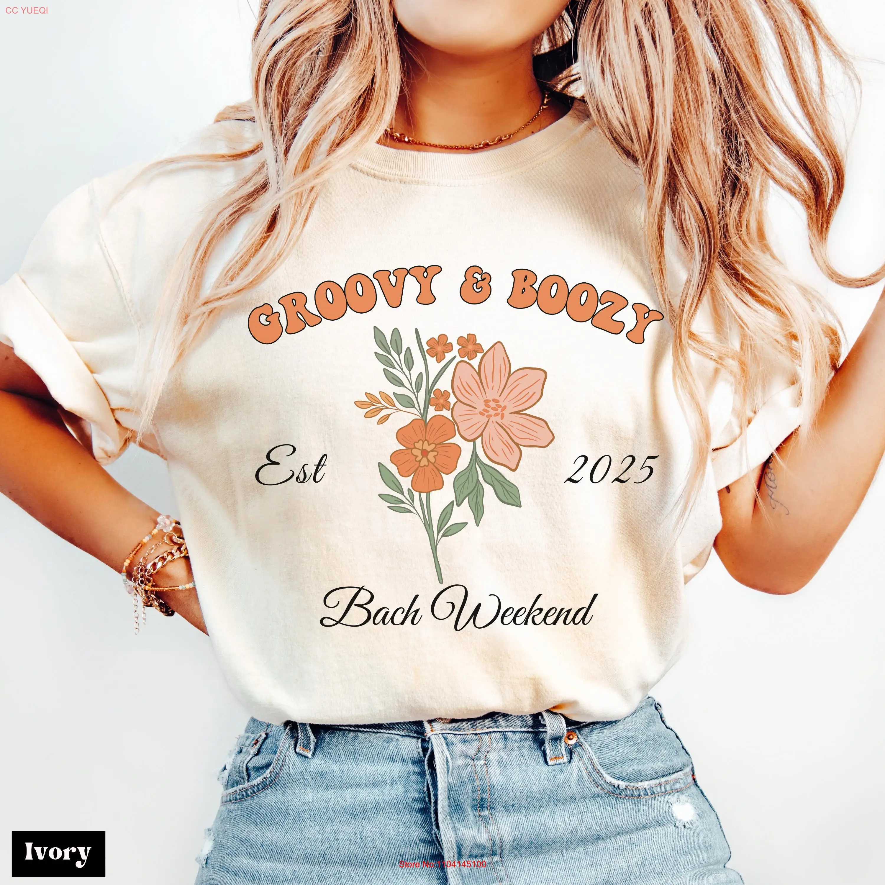 Футболка Comfort Colors Groovy Boozy Bach Weekend для девичника социального клуба команды невесты