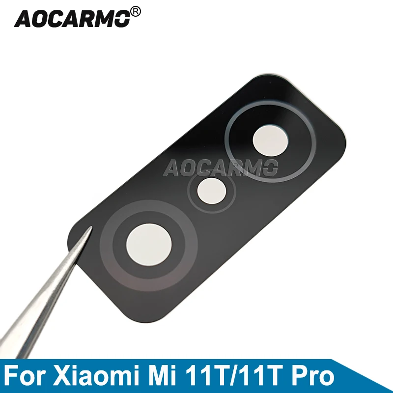Стекло Aocarmo для заднего объектива камеры Xiaomi 11T Mi Pro с рамкой Запасная часть