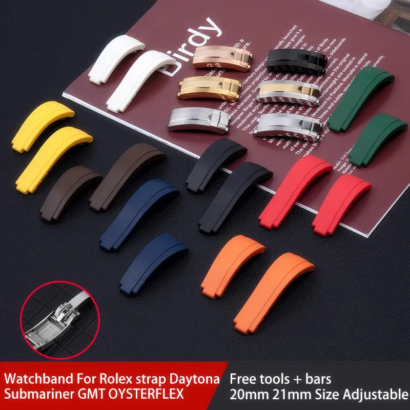 

20mm 21mm Soft Nature Rubber Silicone Watch band Watchband For Role Strap Daytona Submariner DEEPSEA GMT SEAMARSTER OYSTERFLEX
