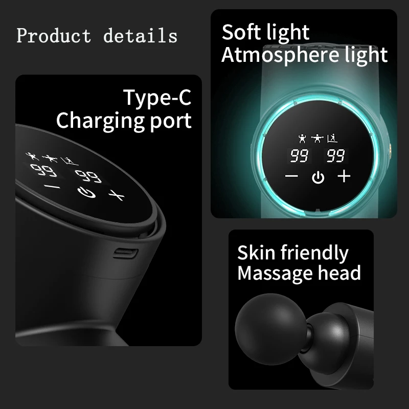 Ручной фасциальный пистолет-массажер YAOWITHSU для глубоких тканей и мышц идеально