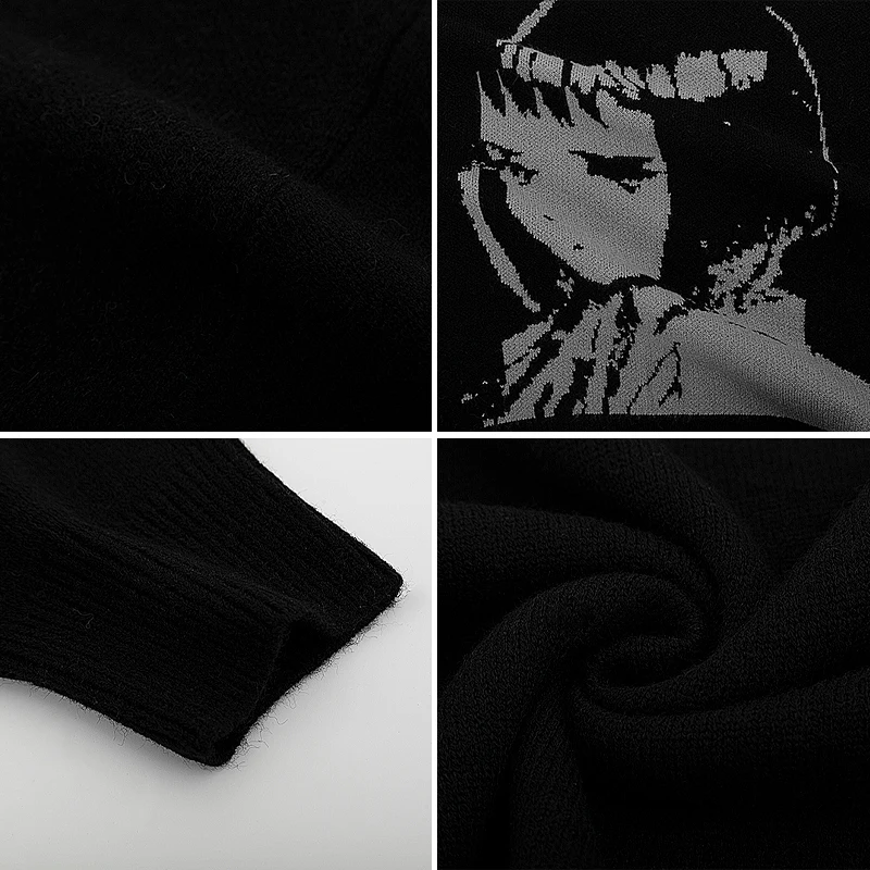 Свитер мужской/женский трикотажный в стиле аниме уличная одежда Харадзюку