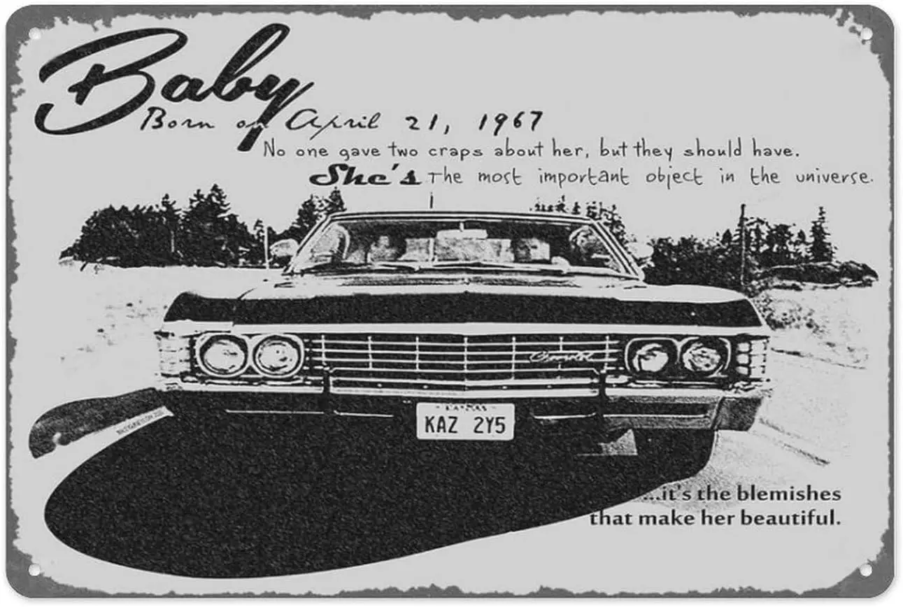 

1c, детский плакат «Сверхъестественное» 67 Impala, металлический знак, винтажный ретро-человек, пещера, настенный декор