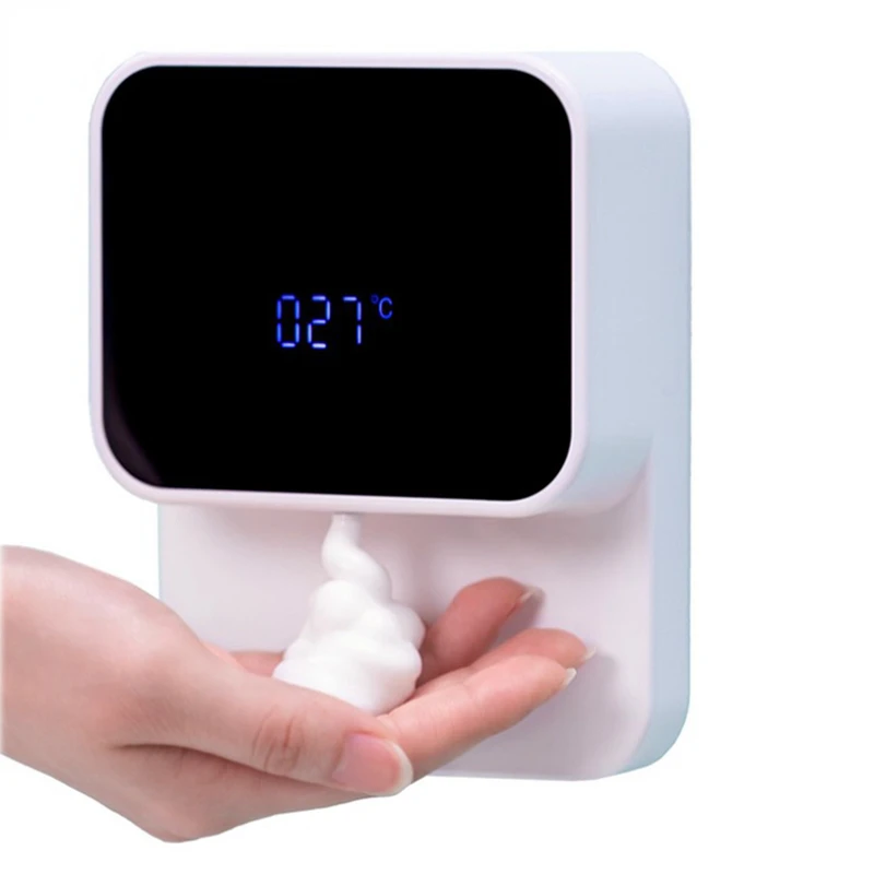 Yeni duvara monte LED ekran otomatik indüksiyon köpük sabun sabunluğu ev akıllı kızılötesi sensör el çamaşır makinesi