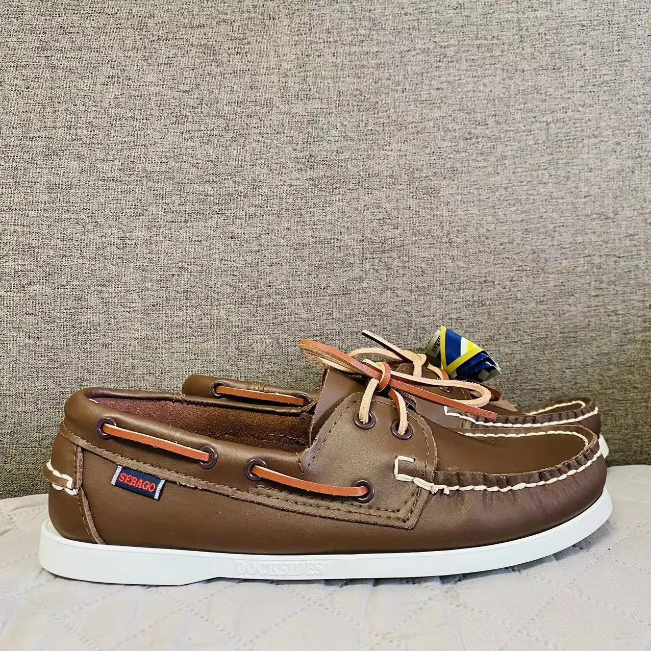 Men Genuine Leather Docksides Boat Shoes,Men Designer Sneakers For Hommme Femme Navy Blue-Brown Hombre Loafers Y063