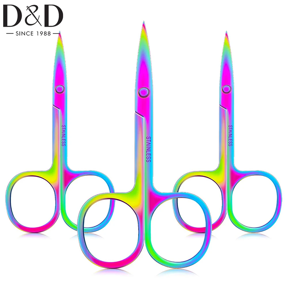 

D&D Curved Stainless Steel Small Scissors Yarn Thread Trimmer Scissors Household Embroidery Needlework Scissors for DIY Sewing