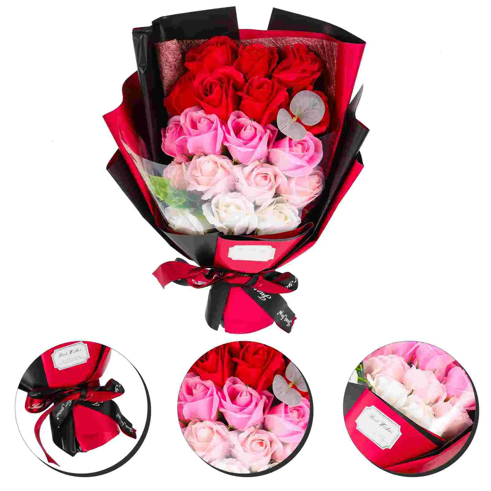 

Bouquet Rose Flower Soap Artificial Fake Wedding Gift Flowers Her Valentines Floral Scented Roses Day S Valentine Bath Box