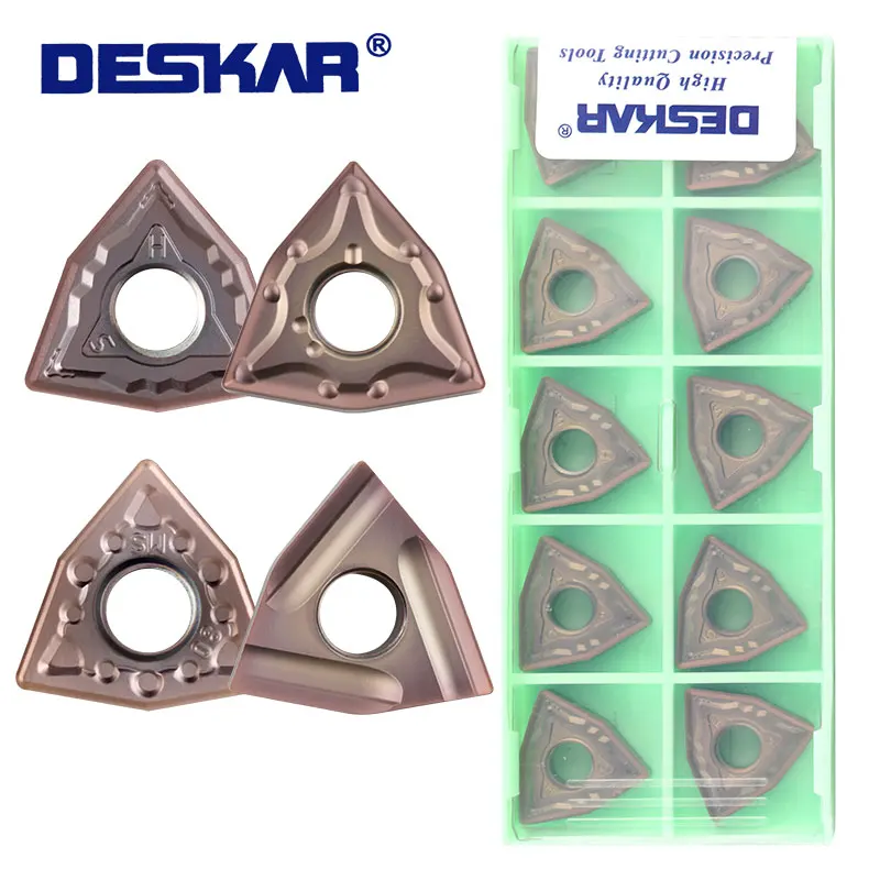 

10PCS DESKAR WNMG080404 WNMG080408 HA L-S R-S MA MQ MS HS JMS LF6118 Carbide Inserts Lathe Cutter Cutting Tools