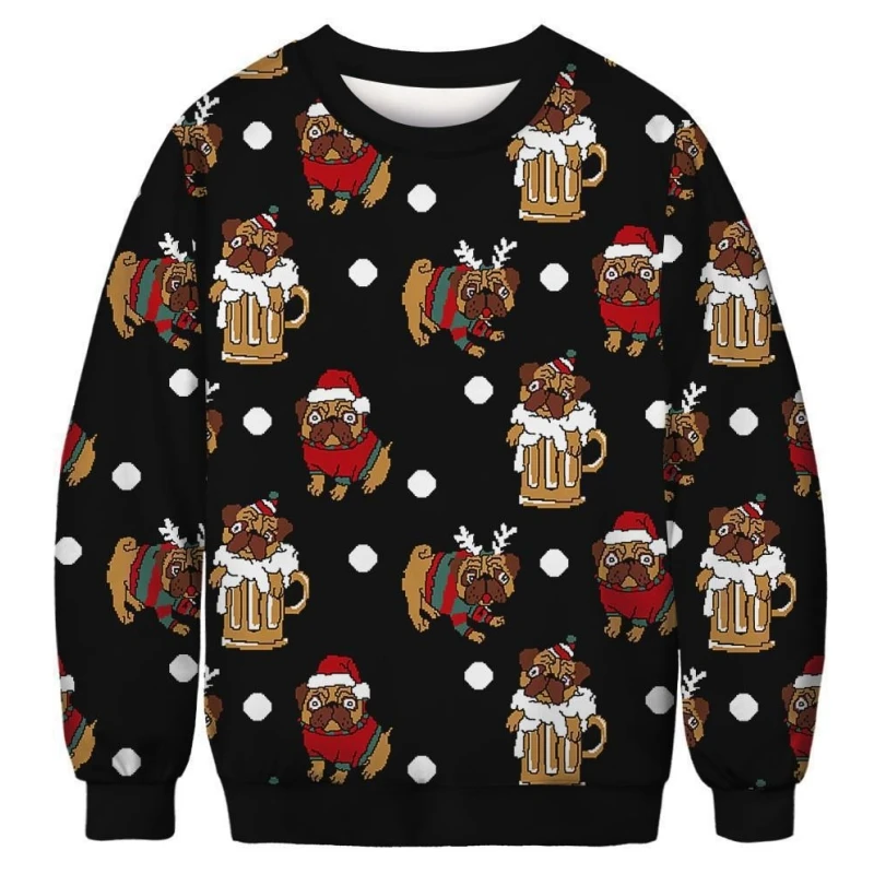 Забавный Рождественский свитшот для мужчин модная 3d футболка с графическим