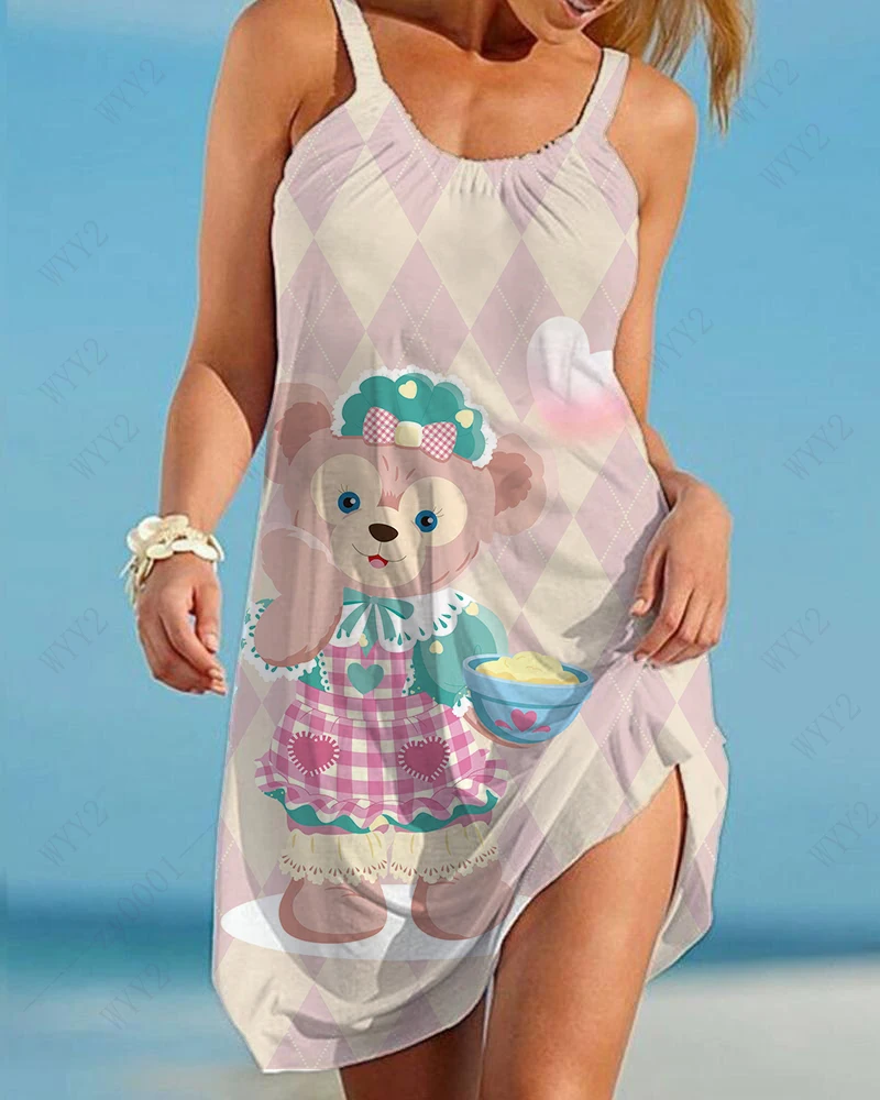 didisney pluto womens dress vintage woman beach dress sling midi sleeveless dress boho brand streetwear night dress hot free global shipping