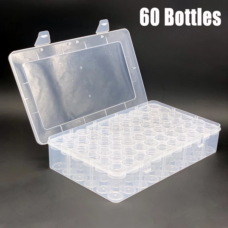 Новая квадратная прозрачная бутылка для хранения 5D алмазная живопись стразы