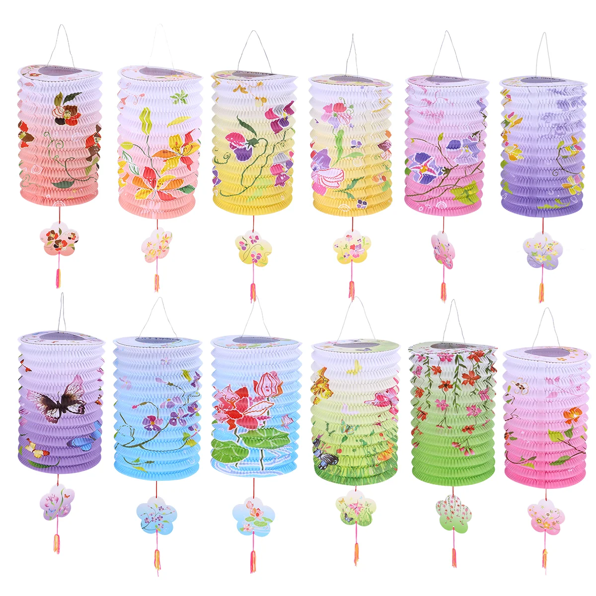 

12 Pcs Crafts Kids Small Paper Lanterns Outdoor Decor Chinese New Year Japanese Hanging
