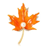 tulx enamel maple leaf brooches for women alloy plant lapel brooch pin sweater coat clothing accessories jewelry