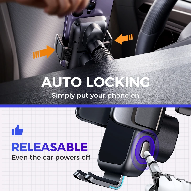 JOYROOM Wireless Car Charger Mount Fast Charging Car Phone Holder Charger for Car Compatible with iPhone 14 13 12 Pro Max