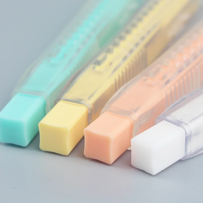 

1Pcs Creative Pen-shaped Pressed Retractable Pencil Eraser Painting Dust-free Writing Rubber Eraser Refill Painting Supplies