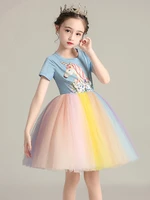 girls skirt summer dress princess new skirt short sleeved seven colored little girls skirt stage dance clothing