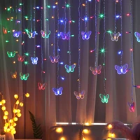 4 5m butterfly led curtain light string fairy light christmas decoration for home wedding bedroom holiday decorative lights