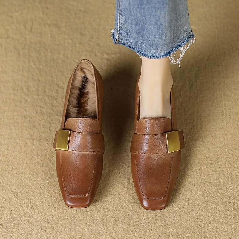 

Туфли-оксфорды женские с квадратным носком, элегантные лоферы, квадратный металлический каблук, броги, черные, Осень-зима