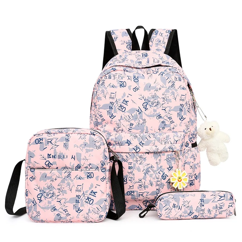 3 pcs/set  Children School Bags For Girls Kids School Backpcaks Princess Schoolbag University Backpack Mochilas Escolar Satchel