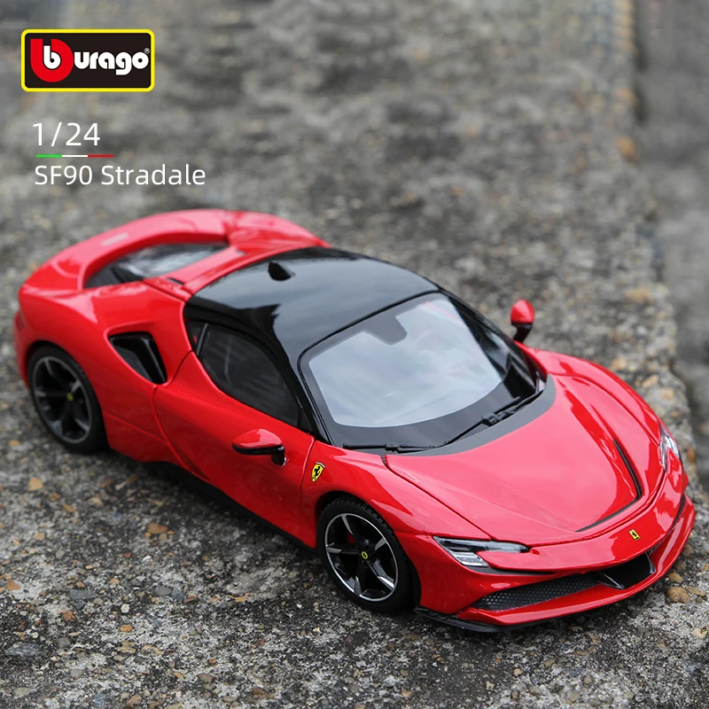 Bburago 1:24 Ferrari SF90 Stradale Sports Car High Simulation Static  Diecast Vehicles Model Metal Alloy