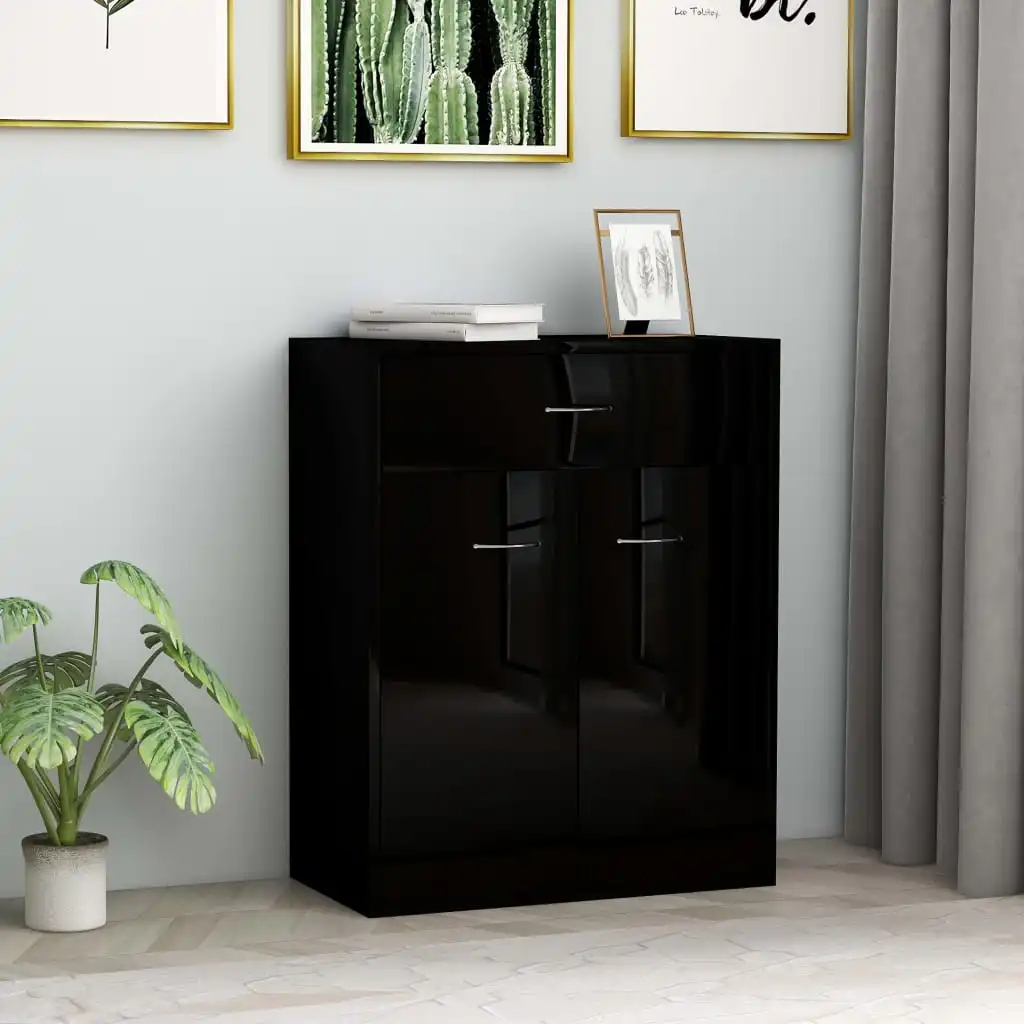 

Glossy black Buffet 60x30x75 cm chintered