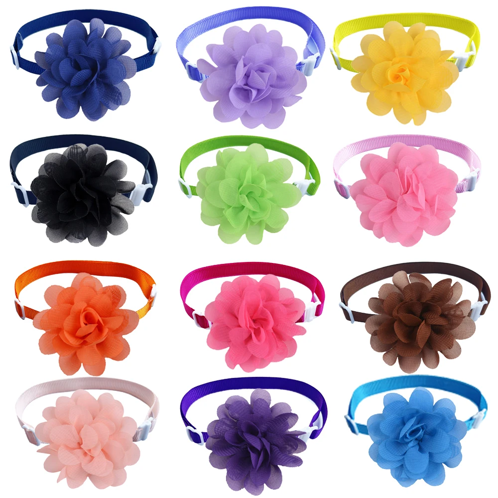 

50/100pcs Pet Grooming Dog Accessories Flowers Doggy Pet Cat Bowtie Adjustable Flowers Bowties Dog Grooming Product Pet Supplies