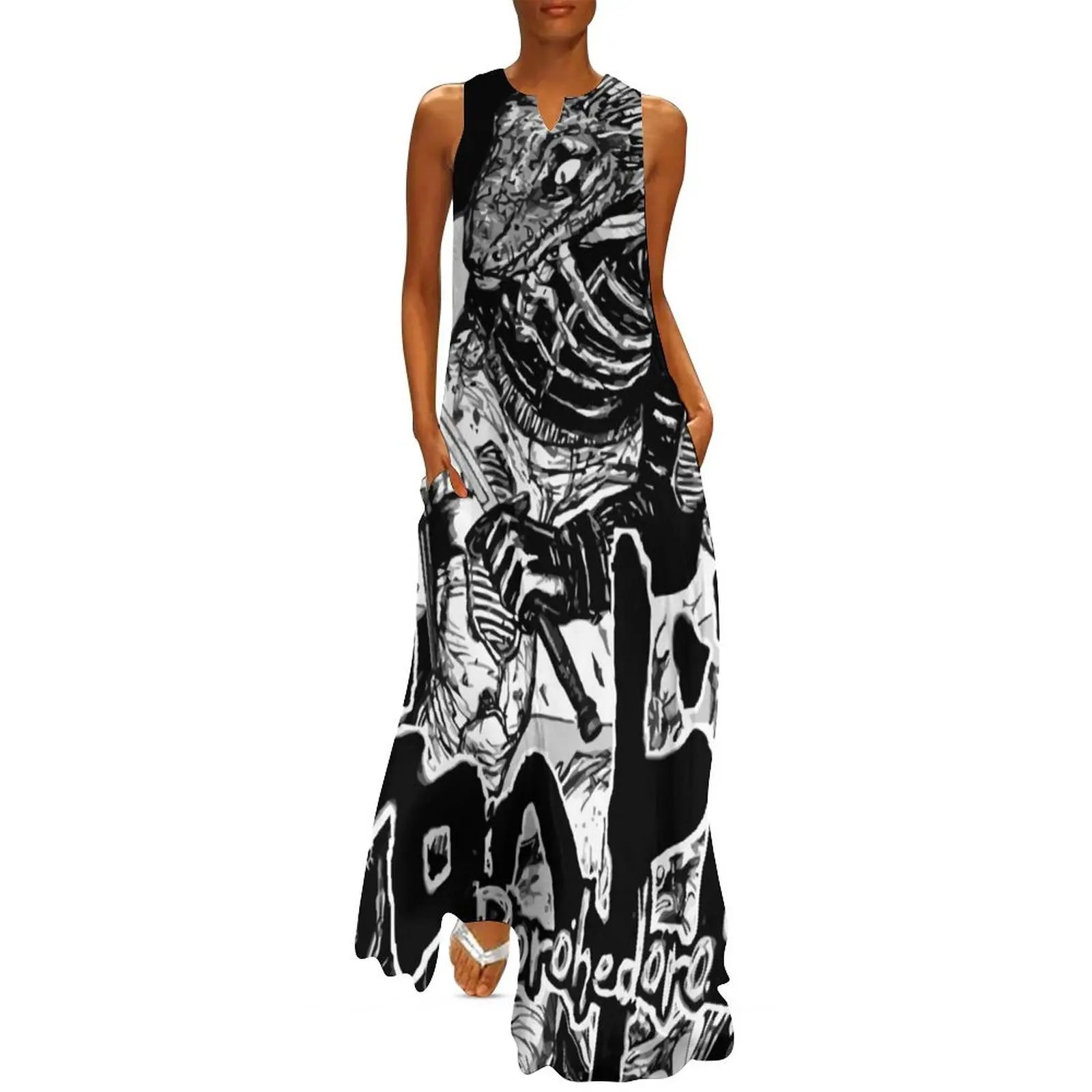 Dorohedoro черно-белое длинное платье женские платья для особых случаев вечернее