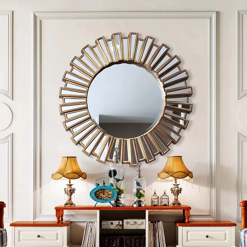 

Vintage Home Wall Mirrors Elegant Irregular Irregular Round Small Mirror Bathroom Wall Elegant Design Espelho Decoration Home