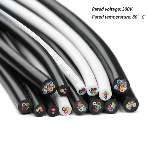 Кабель UL2464 2/5/10 м черный многожильный медный