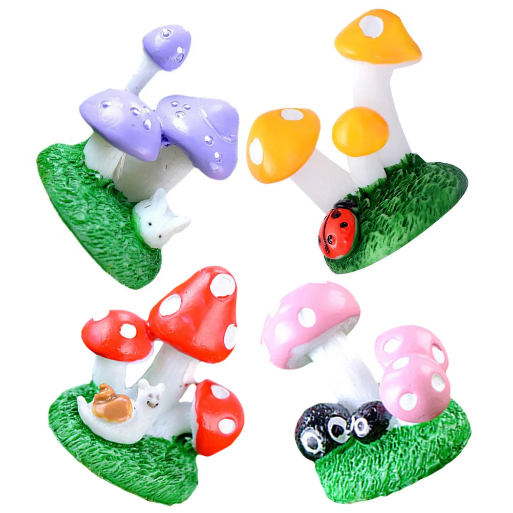 

Mushroom Mushrooms Resintank Fish Fake Decoration Freshwater Snails Mini Accessories Artificial Decors Garden Miniature