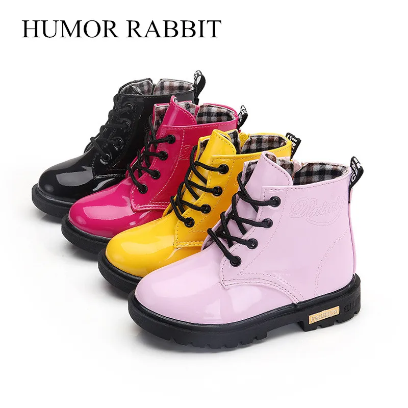 

New Winter Children Shoes PU Leather Waterproof Boots Kids Snow Boots Brand Girls Boys Rubber Boots Fashion Sneakers Boots 21-30